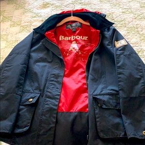 Barbour navy raincoat size 8
